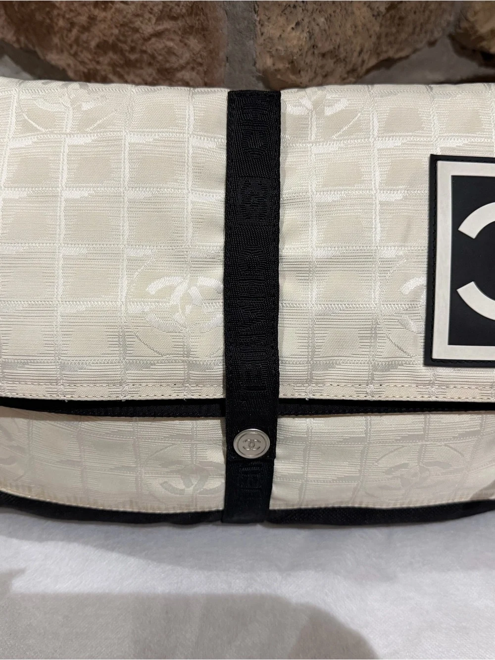 COA include CHANEL Cream and Black Messenger Bag with CC Patch